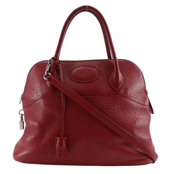 HERMES Bolide31 Handbag 2WAYShoulder Red/Silver Hardware Ardenne Women - Picture 1 of 13